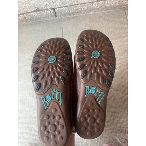 Brown Leather Lace-Up Walking Shoes With Perforated Design - Picture 7 of 9